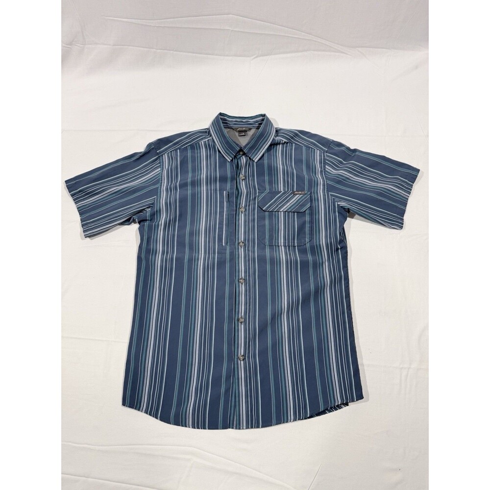 Eddie Bauer Short Sleeve Mens Breathable Casual Dress Shirt Medium M Striped